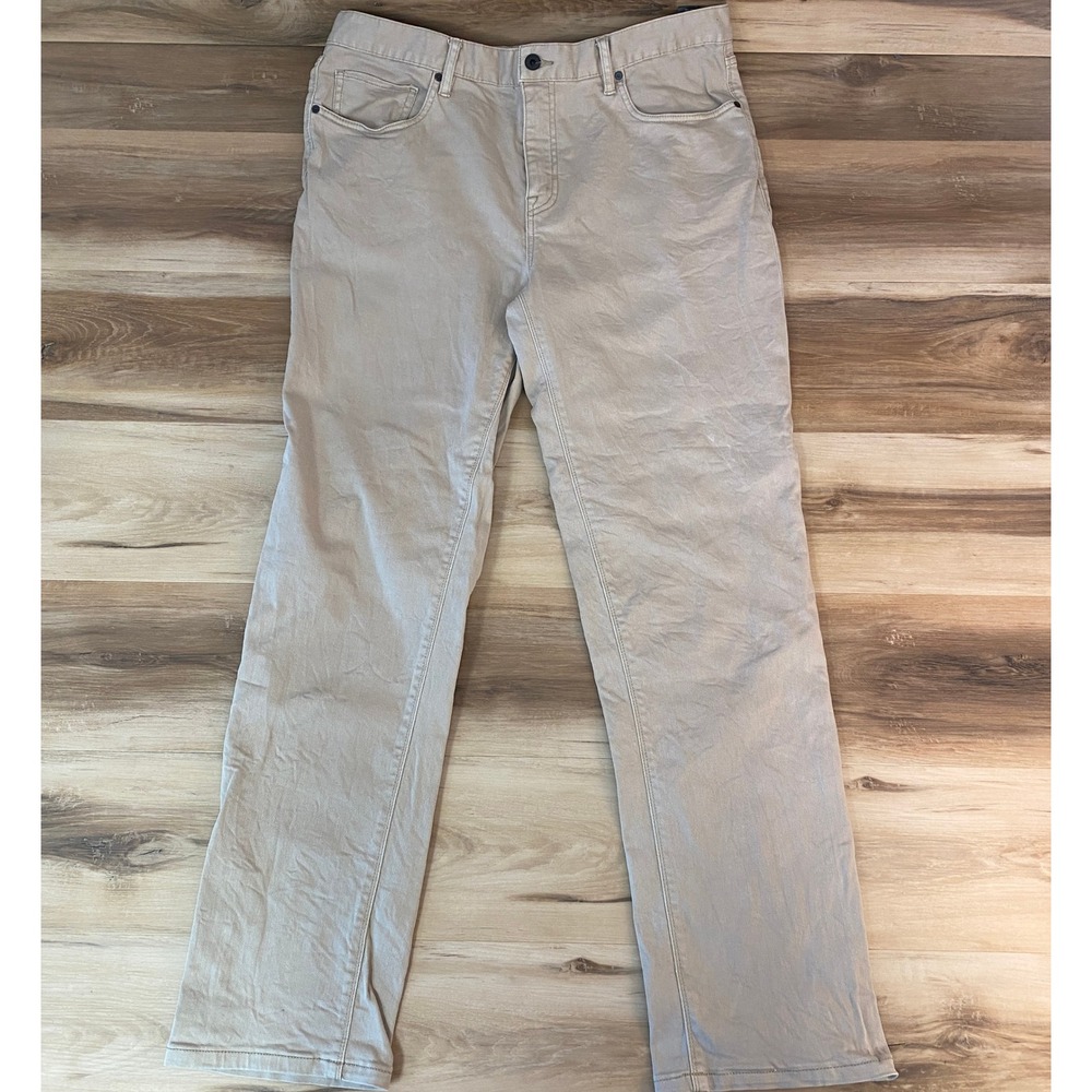 Roark Relaxed Fit HWY 190 Denim Pants Men's Size 36 Beige Cotton Blend Casual
